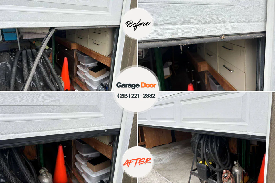 Before and after: garage door repair Judsonia, AR